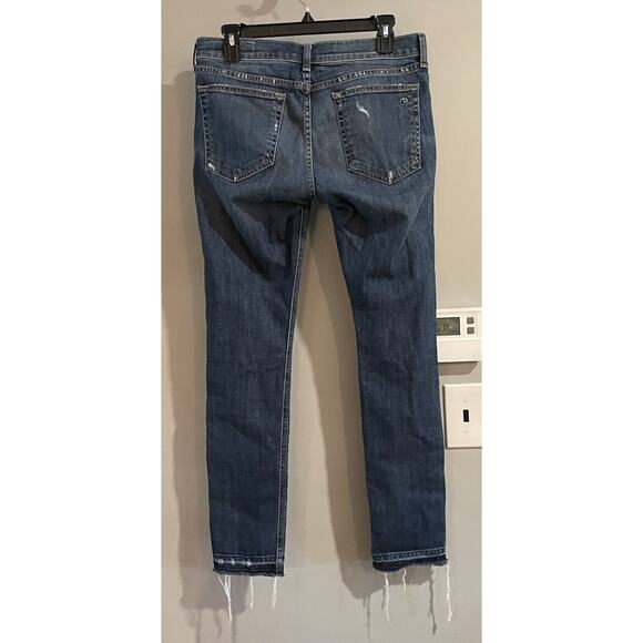 Rag & Bone‎ Dre Jeans Distressed Denim Dark Wash Skinny Stretch Womens Size 27 - Picture 2 of 10